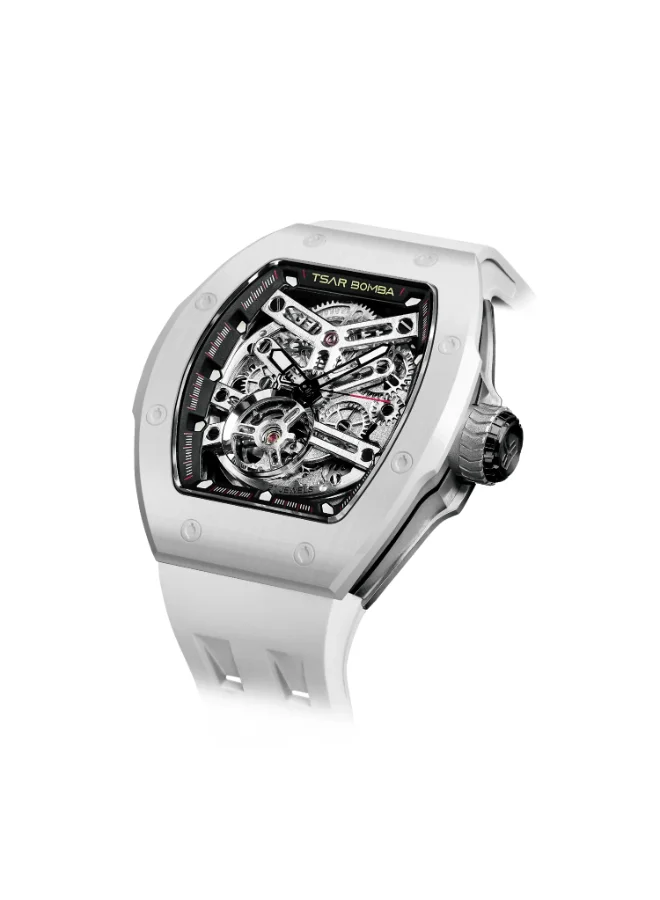 TSAR BOMBA  Men's Rubber Automatic Watch TB8218SETC-01KBU/WH - 44.5x50.4 mm for Men | Best Price UAE